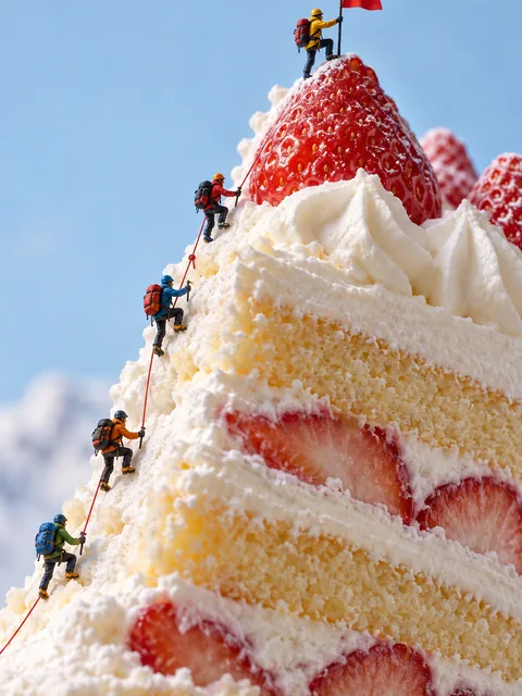 ケーキ山の登山者