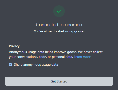 Goose 显示 Connected to onomeo
